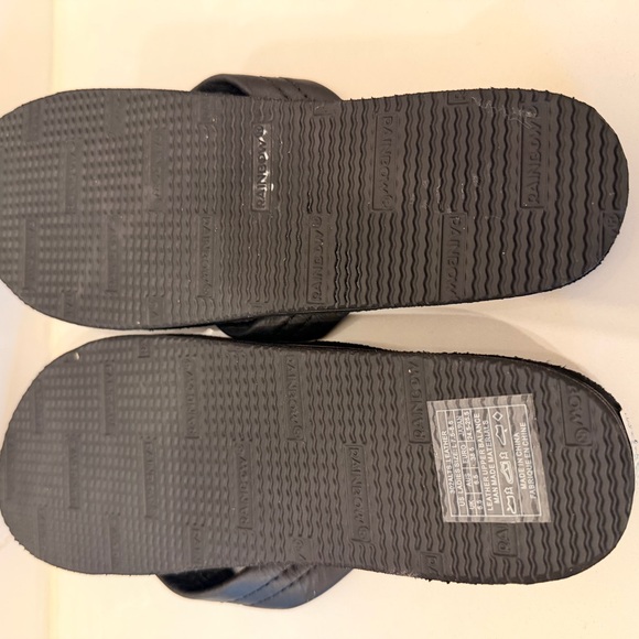 Rainbow Sandals Women’s Large Black Leather Flip Flops 7.5–8.5 Platform - Picture 3 of 3